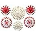 thumbnail image 3 of Devra Party Ensemble de 6 Flocons de Neige en Tissu, Rouge Blanc, 15-22 Pouces, 3 of 4