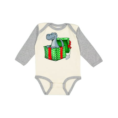 

Inktastic Christmas Dinosaur Gift from Santa Gift Baby Boy or Baby Girl Long Sleeve Bodysuit