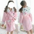 thumbnail image 4 of Kawaii Sanrio Hello Kitty Pajamas Night-Robe Autumn Winter Hooded Thick Bathrobe Matching Outfit Clothes Top, 4 of 14