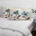 thumbnail image 4 of Spring Floral King Size Pillow Cover, Pillowcase Protectors with Zipper, Breathable Decorative Throw Pillow Case Cover, Teal Tulip Vintage Botanical Summer Pillow Shams for Couch Sofa 20x36Inch, 4 of 8