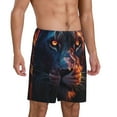 thumbnail image 2 of Balery Forest Cool Lion Pantalones cortos de pijama de punto de algodón para hombre con cinturilla y bolsillos-4X-Large, 2 of 6