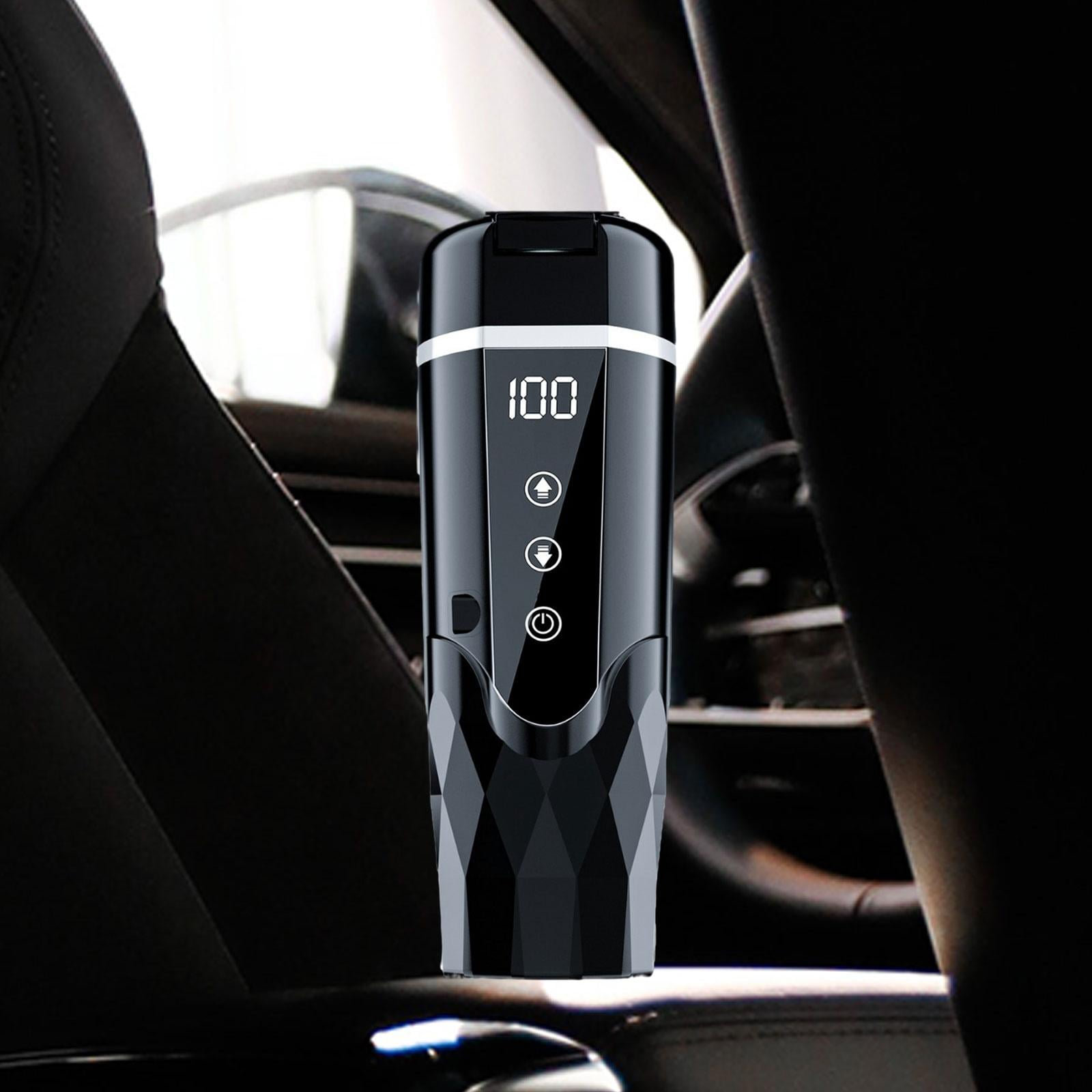 Baoblaze Car Heated Mug 12V 24V Travel Coffee Mug Display Car Electric Kettle for Tea Black