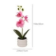 thumbnail image 3 of Nrmrqz Artificial Phalaenopsis Orchid - Realistic Faux Potted Flower，PE Plastic，5 Colors (White/Pink/Red/Yellow/Purple)，11.8" Tall，Weighted Base，Flexible Stems，Home & Wedding Decor, 3 of 6