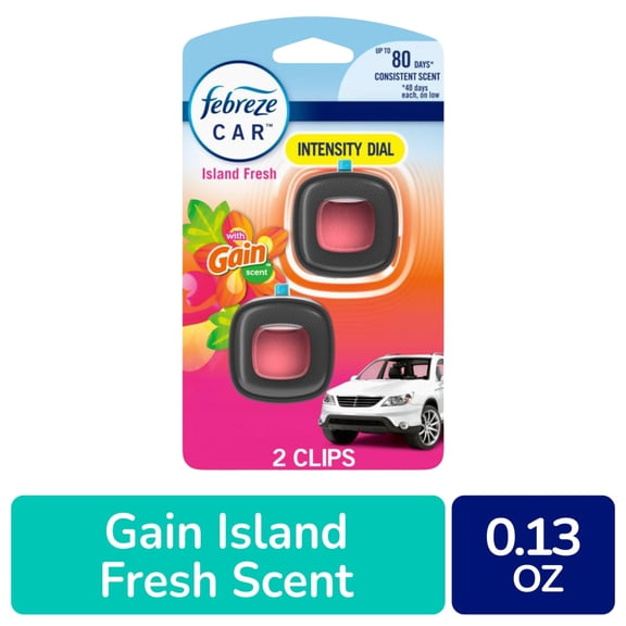 Febreze Car Air Freshener Vent Clip Gain Island Fresh Scent Car Vent Clip 2 ct - Pack of 1