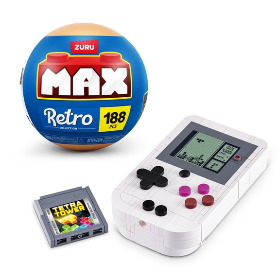 MAX BUILD MORE Premium Retro S2 (Handheld Game Console) by ZURU - Plastic Building Bricks Set for Kids Ages 8+
