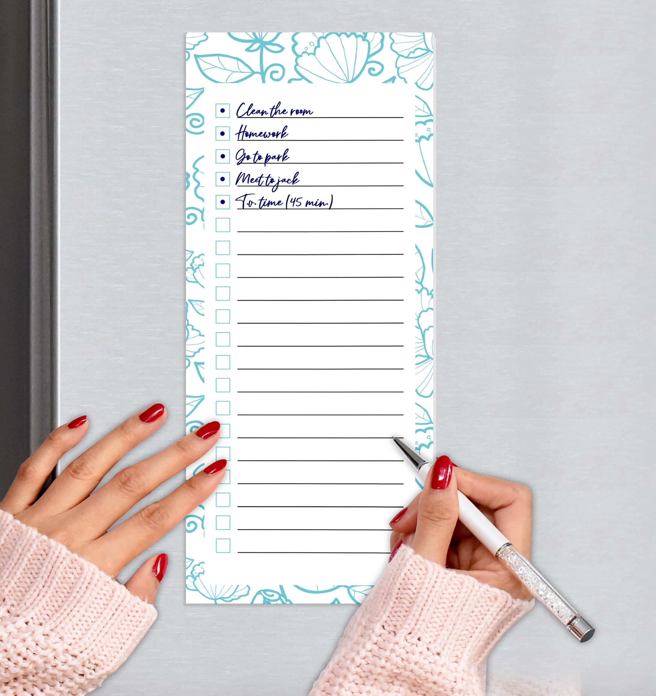 Inkdotpot Pack of 3 Magnetic Fridge To-Do List Notepads- Magnetic Memo Pads For Refrigerator-(50 Sheets Each)-TR