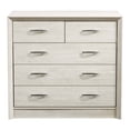 thumbnail image 3 of CorLiving Newport Mid Century Modern Engineered Wood 5 Drawer Adult Combo Dresser, White Washed, 3 of 11