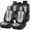 Black & Gray, variant on Car Seat Covers with Black and Red Trim, Waterproof Leather, With Lumbar Support, Full Set, Pet Car Seat Pads, Protect Car Seats, Universal Fit, Suitable for SUV, Pickup Truck, And Sedan