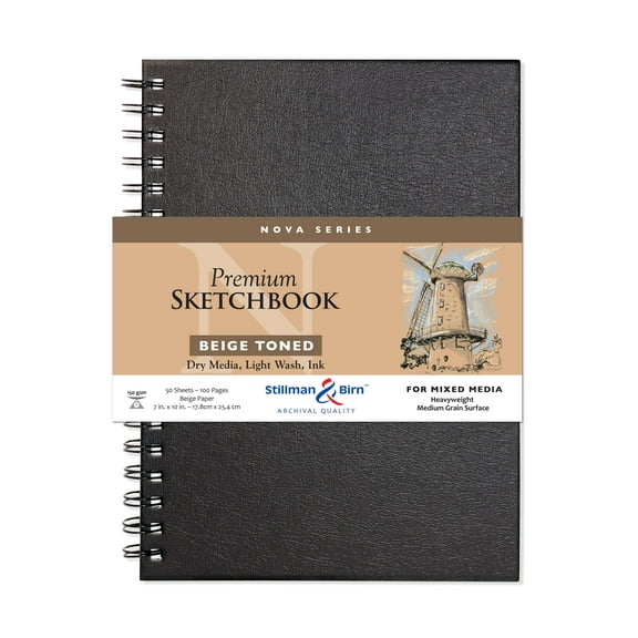 Stillman & Birn Nova Series Wire-Bound Sketchbook, Beige, 7" x 10"