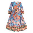 thumbnail image 2 of Jizyo Robe Maxi Abayas Musulmanes pour Filles, une Pièce, Manches Longues, Robe de Prière Islamique, Robe de Caftan Arabe Bleue 130/6 Ans, 2 of 7