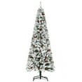 thumbnail image 1 of HOMCOM 6ft Snow Flocked Pencil Artificial Christmas Tree, Auto Open, 1 of 10