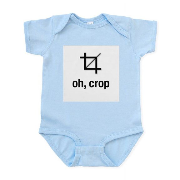 CafePress - Oh, Crop Body Suit - Baby Light Bodysuit, Size Newborn - 24 Months