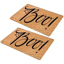 SDJMa 2 Pack Halloween Front Doormat for Entrance Way Outdoor and Indoor, Holiday Pumpkin Bat Durable Home Floor Mats , Non Slip Rubber Backing Decorative Absorbent Rug, 17 x 25 Inch