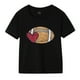 thumbnail image 1 of Gibobby Blusa Niñas Camisetas con estampado de de Rugby de manga corta para niños y niñas, ropa de moda (Negro, 4-5 Años), 1 of 3