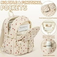 thumbnail image 3 of 3PCS Cute Corduroy Backpack Set with Lunch Box & Pencil Pouch for Travel Daypacks, Blue Floral, 3 of 7