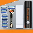 BONINGGG Men's 5 Manual Shaver Kit & Holder Smooth Shave Facial Hair