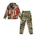 thumbnail image 5 of Uorisanigo 2Pcs Set Long Sleeve Pullover Hoodie and Jogger Sweatpants Casual Boys Girls Kids Youth Camo American Flag Deer Hunter Activewear Set Fall Winter Outfits Clothes, 5 of 7