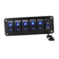 thumbnail image 3 of jinwen Rocker Switch Panel 4.2A Double USB Charger Voltmeter for Car Boat Marine 6 Gang, 3 of 9