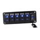thumbnail image 3 of Panel de interruptores basculantes de 4,2 A con cargador USB doble, voltímetro de aluminio de alta resistencia para vehículos 6 pandillas, 3 of 8