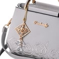 thumbnail image 3 of Stylago Womens Handbags Purses Embroidery Top Handle Tote Bags Crystal Pendant Crossbody Shoulder Bags for Ladies Work Grey, 3 of 6