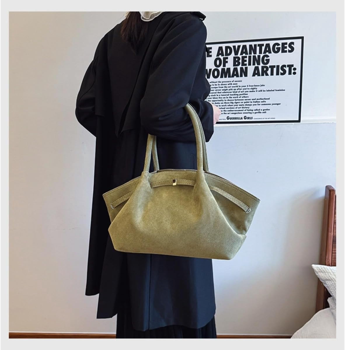 SPEKSEE Fashion Faux Suede Tote Bag for Women Dumpling Designs Crossbody Hobo Handbag Women Vintage Shoulder Bag Purse