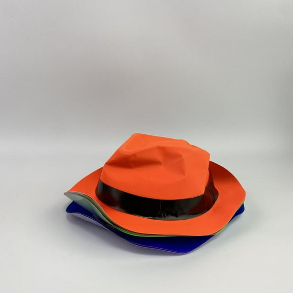 PlayVexa Party favor hats,Neon Mafia Style Party Hats - Bright Dress Hats for Gangster Music Disco Birthday, Photo Booth Props and Favors