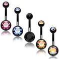 thumbnail image 4 of BodyJ4You 15PCS Professional Piercing Kit Black Steel 14G Double CZ Belly Navel Ring Body Piercing Set, 4 of 6