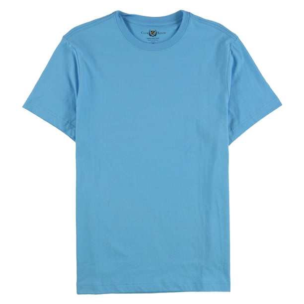 Club Room - Camiseta básica con cuello redondo para hombre, azul, talla mediana