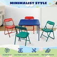 thumbnail image 4 of FlexWave 5-Piece Folding Table and Chair Children's Edition Set，Includes 1 Square Card Table，with Blue Padded Top and 4 Matching Folding Chairs，for Home, Game Night, Picnic, or Party, 4 of 8