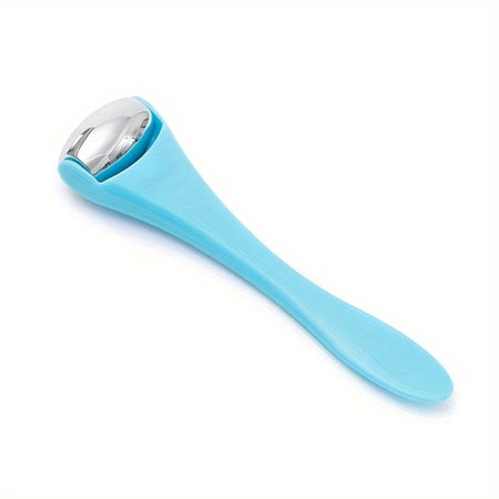 1pc Double Head Stainless Steel Ice Roller Eye Massage Stick Dual-Use Face Cream Eye Cream Spoon Face Ice Dressing Beauty Stick Eye Massage Tool-Blue