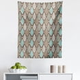 thumbnail image 1 of Abstract Tapestry, Paisley Shaped Ornamental Floral Motifs and House Silhouettes Retro Art, Fabric Wall Hanging Decor for Bedroom Living Room Dorm, 5 Sizes, Taupe and Multicolor, by Ambesonne, 1 of 1