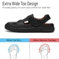 thumbnail image 3 of Mens Casual Sandals Closed Toe Leather Lightweight Sports Fisherman Shoes Summer Comfortable Outdoor Beach Shoes Black 11.5 US, 3 of 7