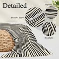 thumbnail image 3 of Beige Black Stripe Pillow Covers 20x26 Inch Standard Size, Modern Abstract Art Lines Wave Decorative Pillowcase with Zipper, Microfiber Pillow Protector, Breathable Pillowcases for Couch Sofa Bed, 3 of 9