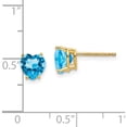 thumbnail image 4 of 14K Yellow Gold 6mm Heart Blue Topaz Earrings (6 X 6) Made In United States xe98bt, 4 of 5