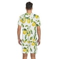 thumbnail image 6 of joogoo Men's Pajama Set Lemon and Leaves V-Neck Pj Shorts Set 2 Piece Loungewear Sleepwear L, 6 of 7