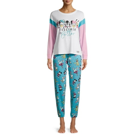 

Disney Round Neck Pullover Long Sleeve Set (Women s or Women s Plus) 2 Piece Set