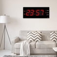 thumbnail image 3 of Reloj de Pared LED Digital Soledad 13 Pulgadas Negro con Letras Rojas, 3 of 7