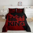 thumbnail image 1 of Erosebridal Ensemble de Literie Romantique Couronne Simple, Couette Rouge Noire, Couple Amoureux, Réversible 2 Pcs, 1 of 8