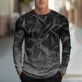 thumbnail image 2 of Xzbqbs Shirts for Men Long Sleeve Crewneck Pullover Fashion Print Graphic Tee Shirts Casual Loose Outfits Lightweight Shirts, 2 of 5