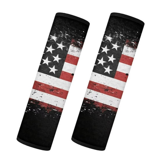 Uorisanigo American Flag Seatbelt Covers Airplane Seat Belt Shoulder Pad 2 PCS Fluffy Flannel Universal Car Seat Belt Pads Cover Compatible Protect You Neck and Shoulder