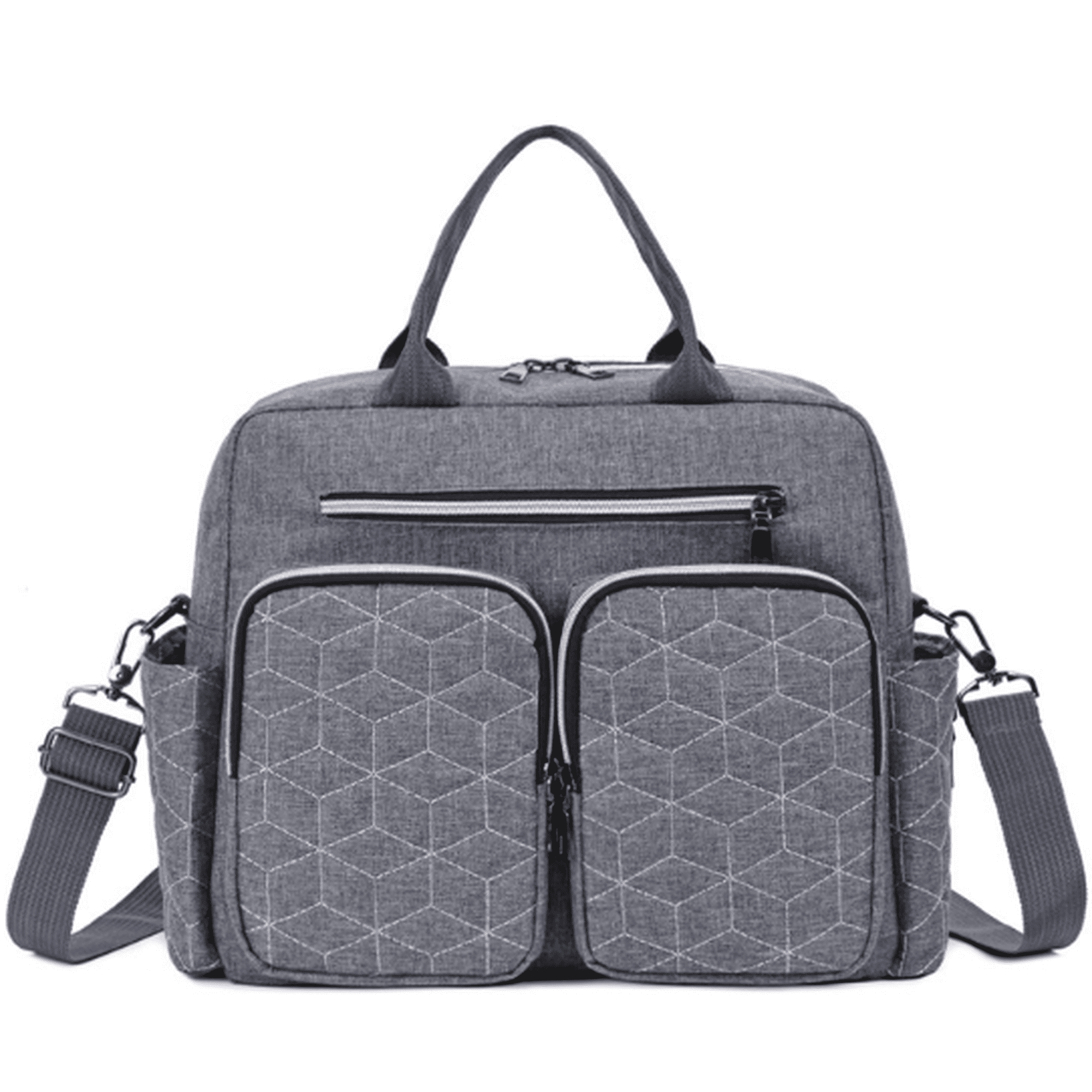Diaper Bag Tote,AILKIN Baby Diaper Bag with 3 Insulated Pockets Adjustable Shoulder Strap Dry & Wet Compartment Large Capacity Bag Maternity Mommy Travel Diaper Bag for Boys Girls,Women(Gray)