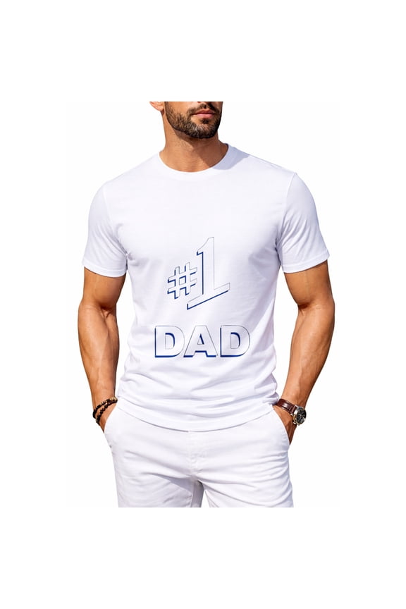 #1 Dad Shirts for Men Daddy Shirt,Number One Seinfeld T-Shirt,Graphic Tee for First Time Dad