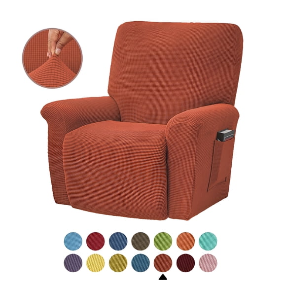 XIBUFE Covers for Recliners Recliner Chair Covers Recliner Covers Stretch Couch Cover Slipcovers 4 Piece Furniture Protector with Elastic Bottom for Dog,Kids