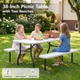 thumbnail image 5 of WLLJOY 3-Piece Kids Picnic Tableset, Outdoor Portable Small Table with Long Bench, Waterresistance and Easy to Clean, Suitable for Patio, Garden and living Room, 5 of 11