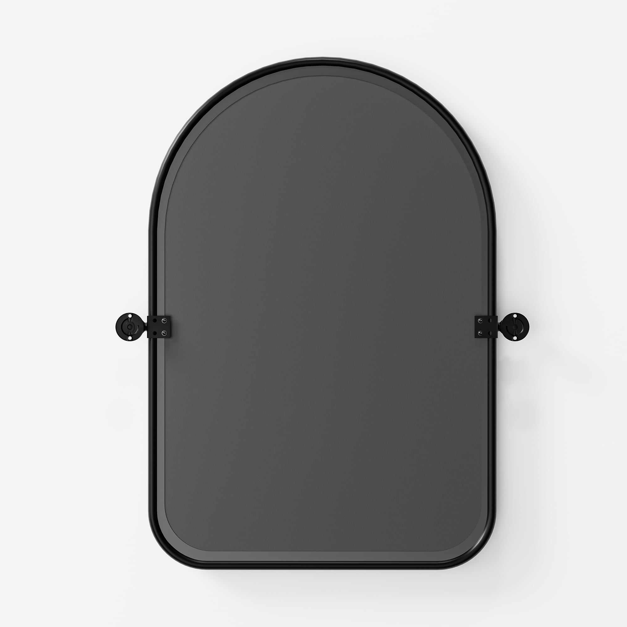 13"x9" Modern Iron Frame Arched Round Angle Wall Mirror Wall Mounted Mirror,Black