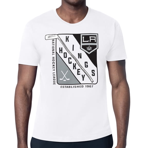 Men's Starter White Los Angeles Kings Shield Graphic T-Shirt