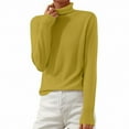 thumbnail image 3 of Womens Sweaters Turtleneck Long Sleeve Pullover Casual Knitted Pullover Wool Warm Cozy Tops Fall Winter Clothes Light Green XXL, 3 of 5