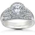 thumbnail image 1 of 3/8 ct Lab Grown Diamond Zoe Engagement Ring Setting & Matching Wedding Band, 1 of 3