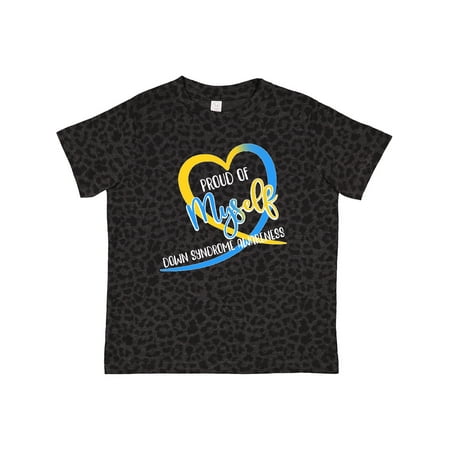 

Inktastic Proud of Myself Down Syndrome Awareness Heart Ribbon Gift Toddler Boy or Toddler Girl T-Shirt