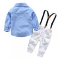 thumbnail image 2 of Spring New 2Pcs Baby Boys Gentleman Clothing Set Bow Shirts Long Sleeved Tops Braces Infant Boys Clothing,0-3T, 2 of 12